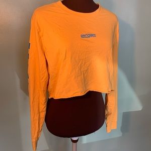 Yellow Vans Long sleeve Crop Top